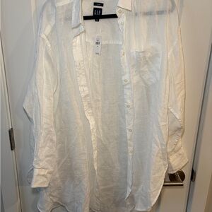 GAP White Line Button-Up Shirt